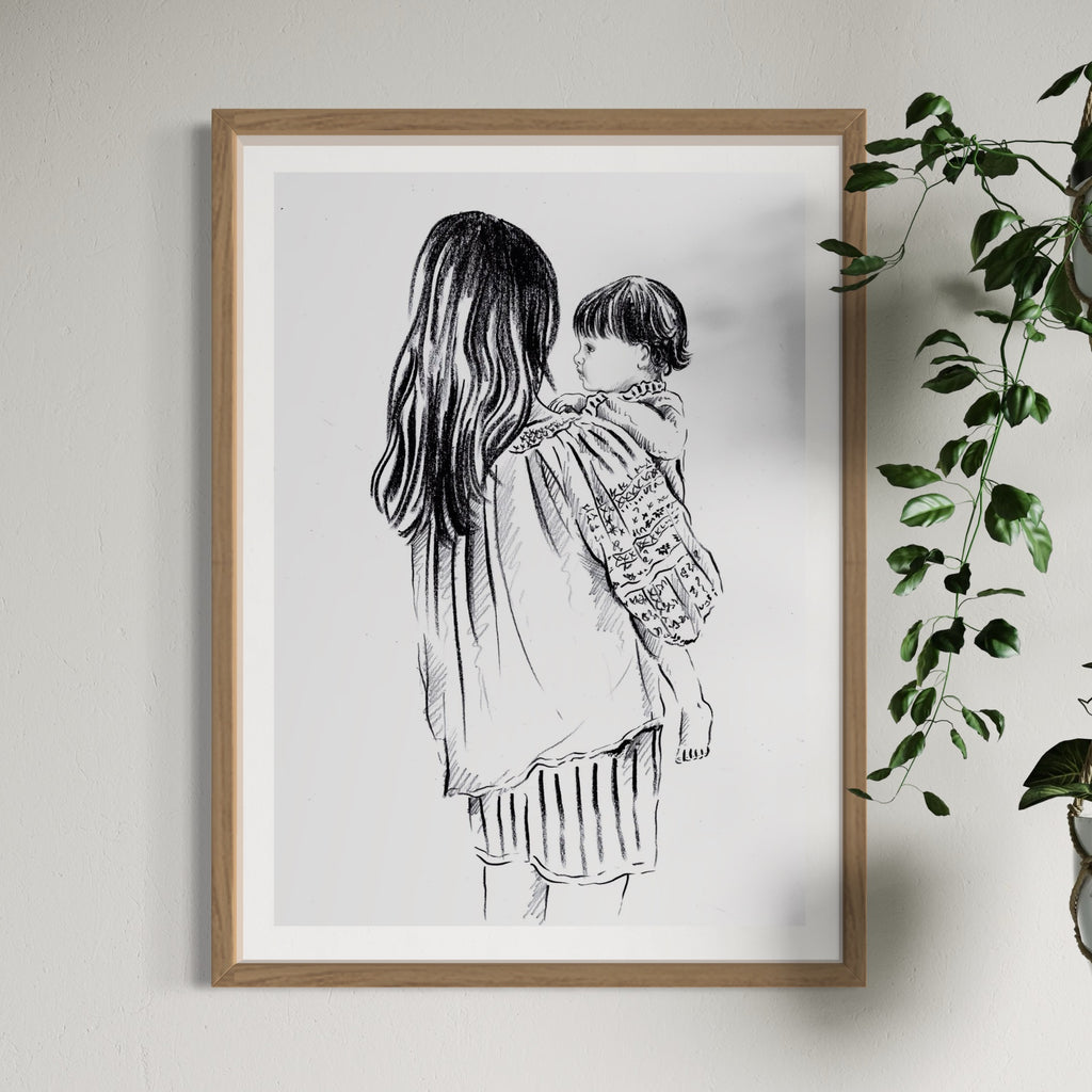 Bespoke Mum & Child Illustration